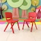 Flash Furniture Red Plastic Stackable School Chair with 15.5" Seat Height, PK2 2-YU-YCX-005-RED-GG - alternate 1